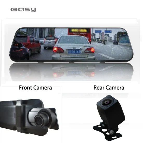 Videoregistratore Dashcam DVR per auto con specchietto retrovisore da 9,66 pollici con vista divisa WDR e riconoscimento scena Ai